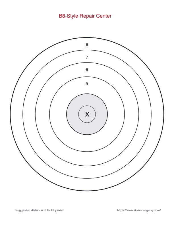 B8-Style Repair Center printable target preview
